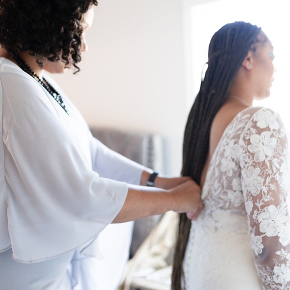 Nicole Spose label/street size US 18/US 10 A line V neck and back style COA2084 - Picture 6 of 8